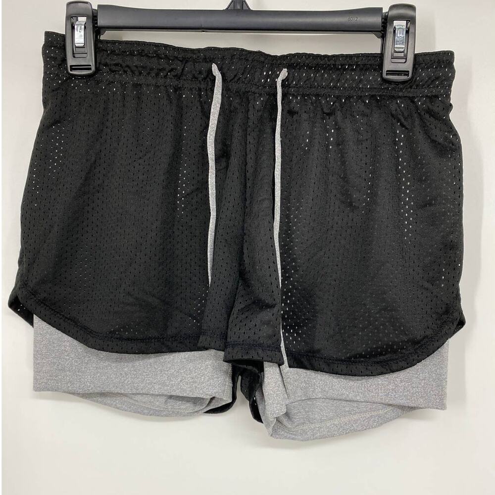 Level Eight Girls Black Gray Athletic Lined Shorts NEW Size XL